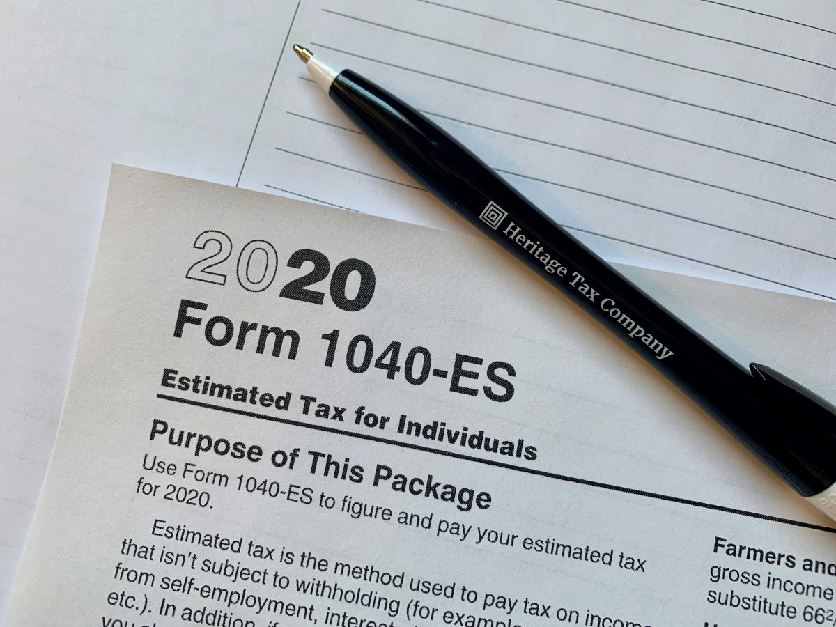 Tax forms on a desk